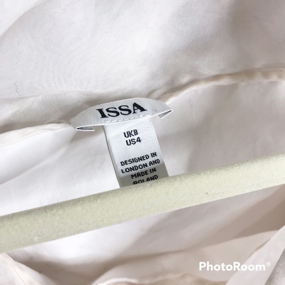 Issa white mixed material cold shoulder quarter sleeve blouse size 4 - Picture 5 of 5